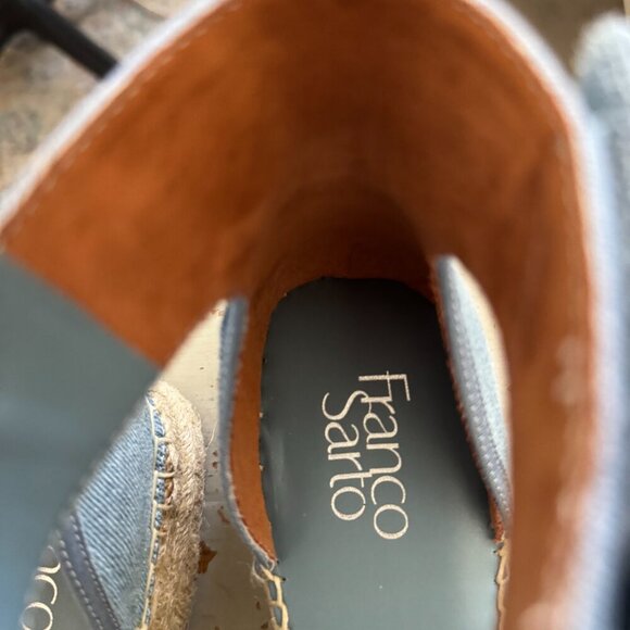 Franco Sarto Denim Espadrille Wedge Sandals – Size 9 - Picture 3 of 4